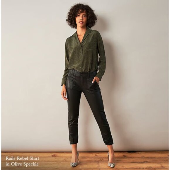 PAIGE Mayslie jogger in black Fog Luxe Coating 27" - Picture 4 of 12